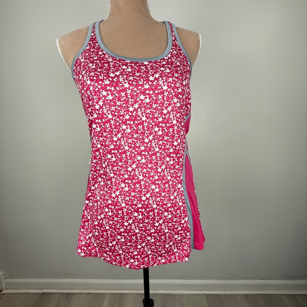 Grand Slam‎ Pink and Gray Floral Top